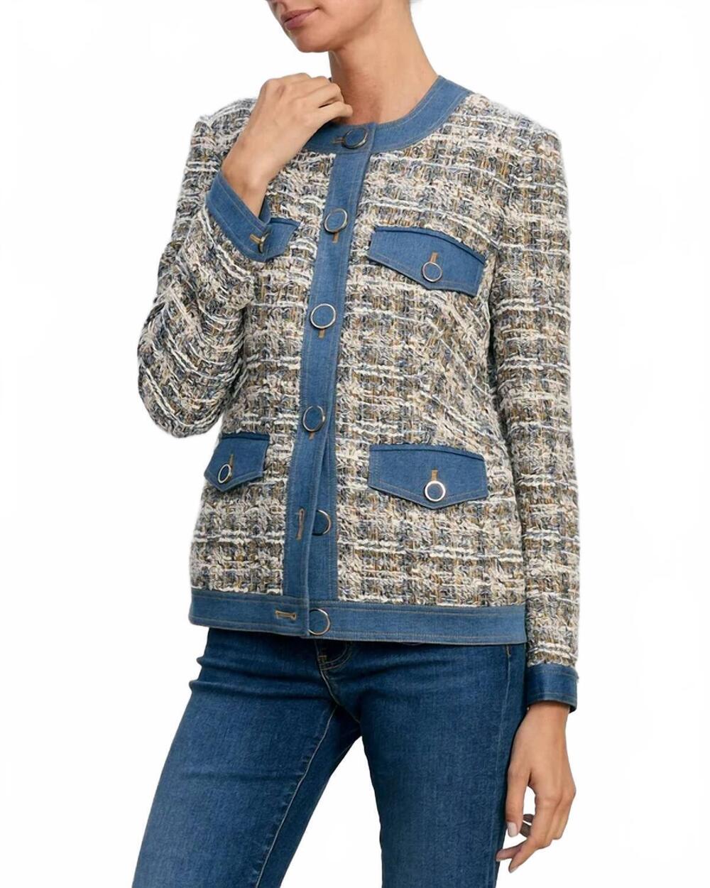 NEW VERONICA BEARD women's ainslie jacket in navy multi
